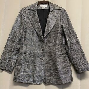 Vintage Noviello Bloom Women’s Blazer Jacket Size 6 Silk Blend 1990s Metallic